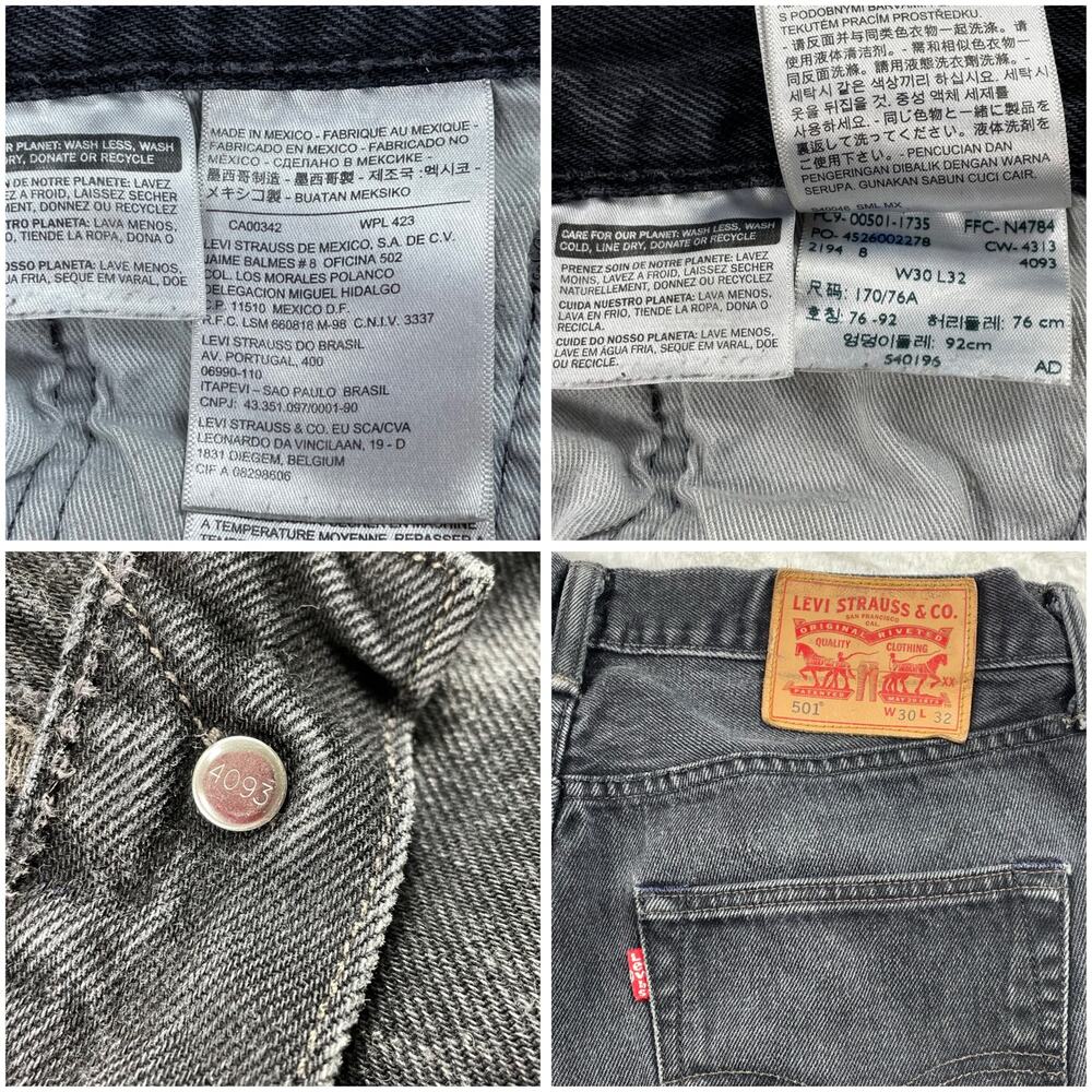 🔥VTG 90s Levi’s 501 Button Fly 30x32 Distressed Worn Straight Leg Men’s Jeans - Picture 10 of 15